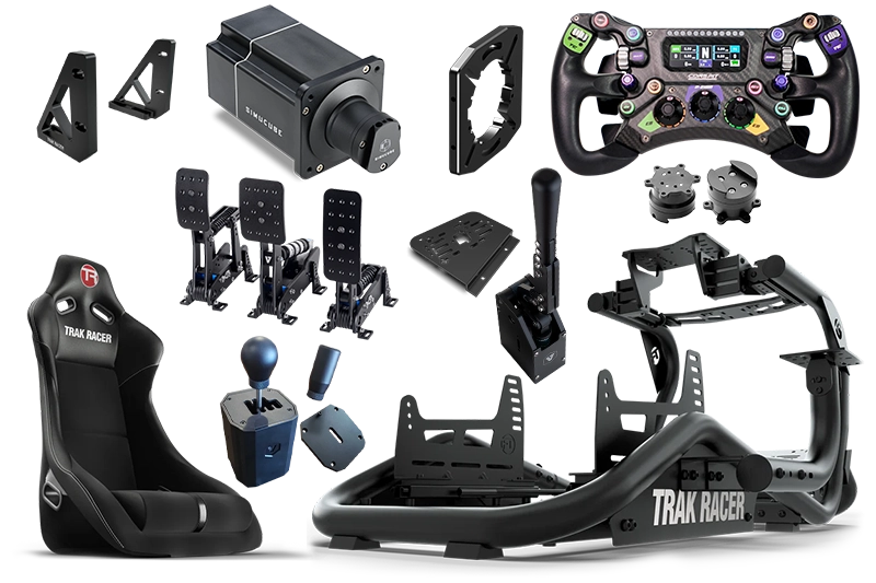 TR8 PRO WITH WHEEL, WHEELBASE AND PEDALS – Trak Racer EU