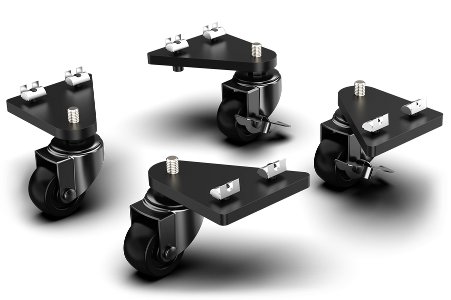 Trak Racer Universal Caster Wheels with Brake & Mounting Brackets