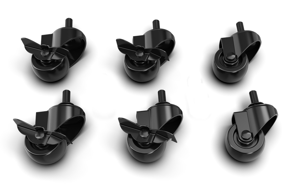 Trak Racer Caster Wheels, Brake & Mounting Brackets for TR8, TR8 Pro, RS6 and Alpine Racing TRX